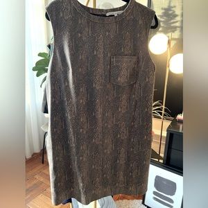 Rachel Roy Faux Leather Snake Print Shift Dress, Sz. L